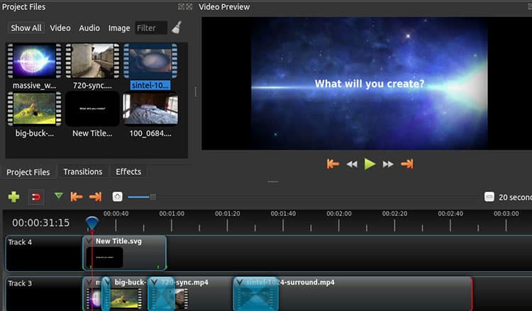 openshot vide editing software