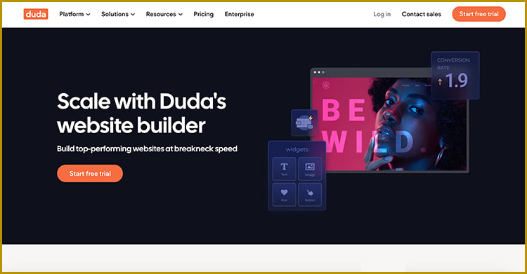 duda website builder for musicians