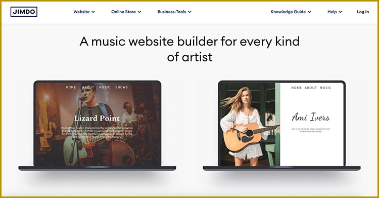 jimdo website builder for musicians